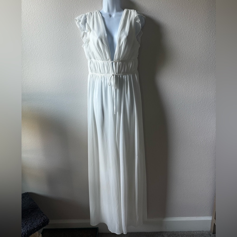Lulus white Ruffled jumpsuit